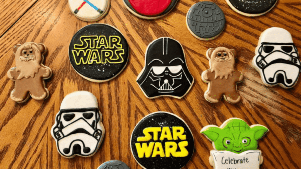 Assortment of Amanda’s Custom Cookies. They're all Star Wars themed.