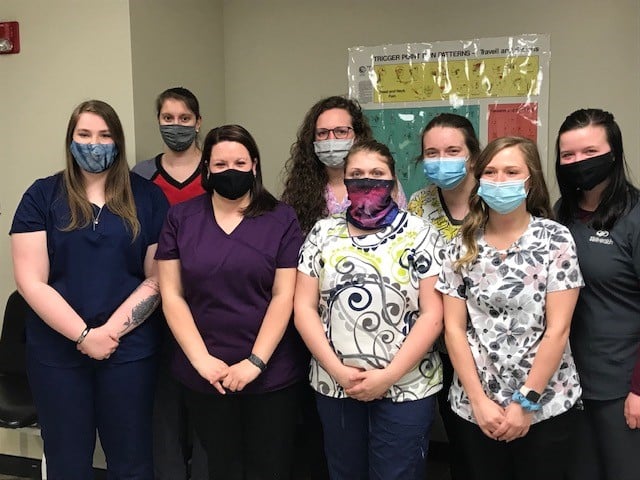 Fond du Lac Medical Assistant Students Kayelee Kufalk, Kayla Rieder, Amber Christenson, Hannah Miller, Allexis Wegner, Savannah Clarke, Hailey Rist, and Hannah Stoll.