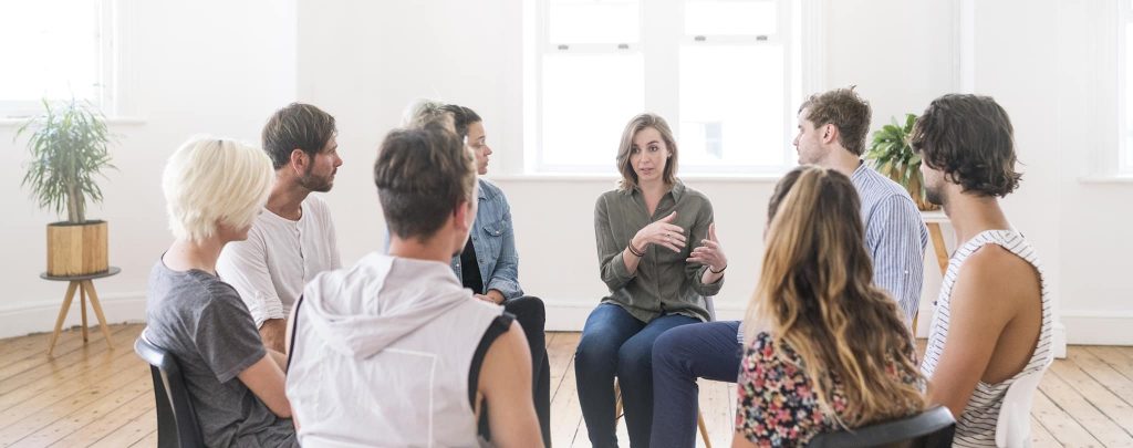 support group talking in a circle