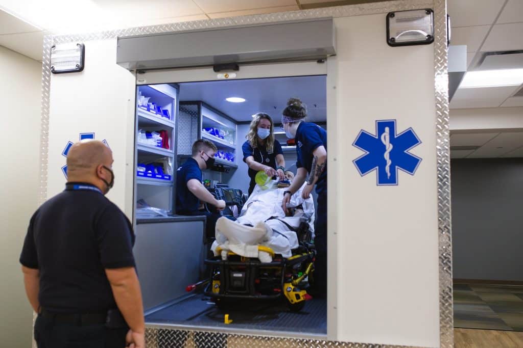 Paramedic-EMT includes an ambulance classroom