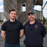 Two fire figther instructors proudly posing for the camera.