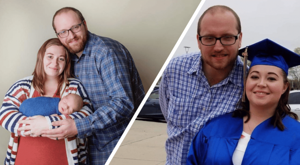 MPTC alumni Mike and April with their baby