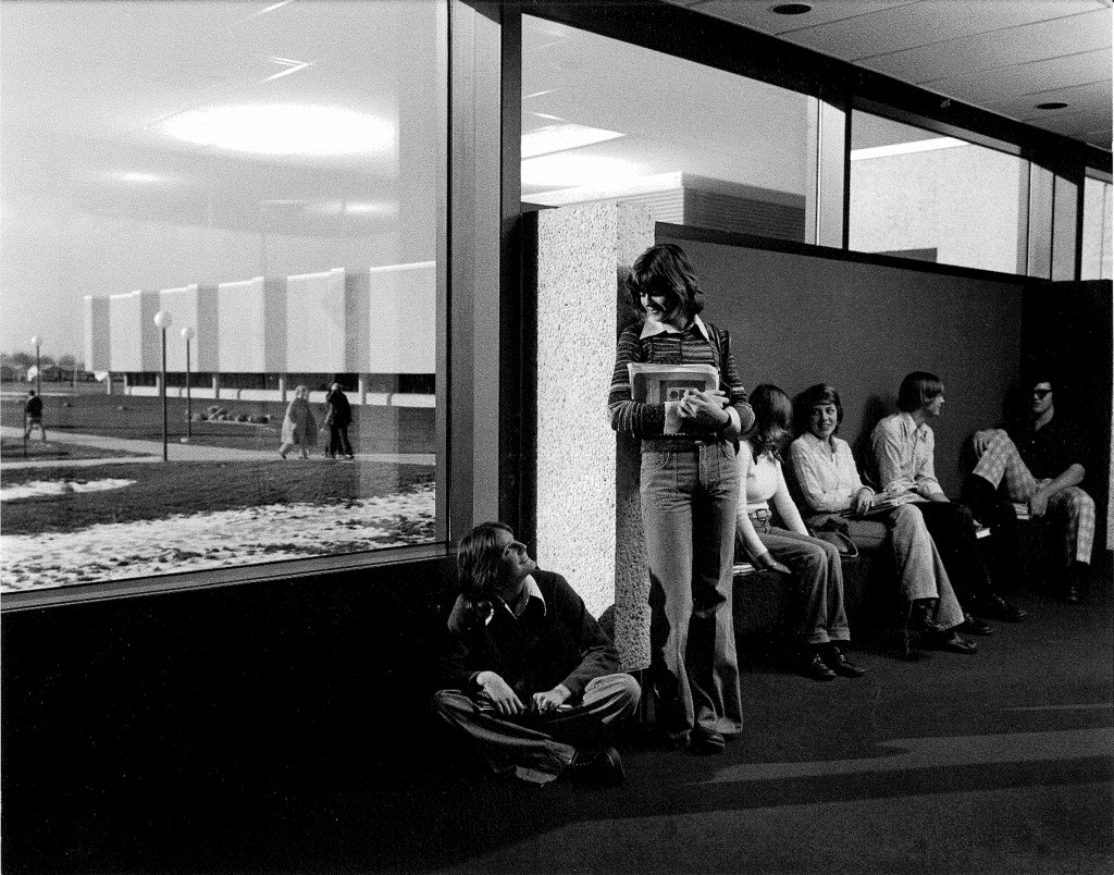 Peggy sitting at a spot at Moraine Park in 1977.