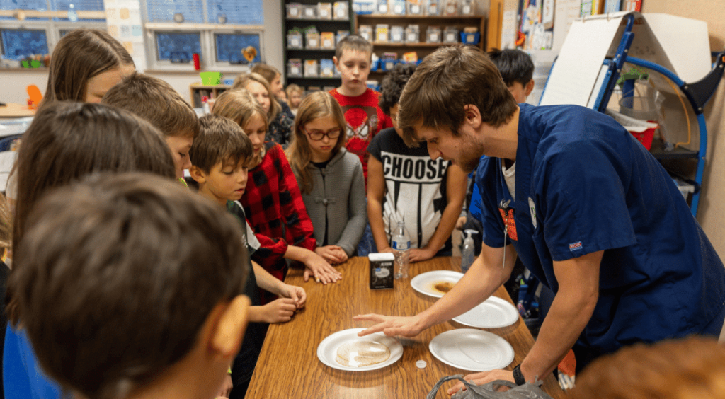 MPTC Nursing Students Teaching Hand Hygiene at Oakfield Elementary School.