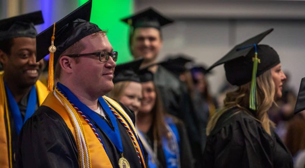 Student in graduation gown