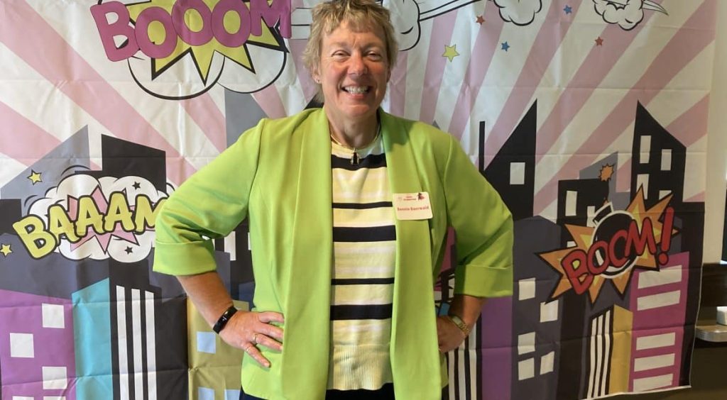 MPTC’s SHEro- President Bonnie Baerwald proudly posing for the photograph.