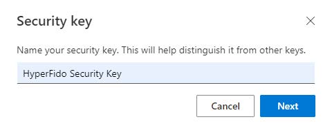 Name your security key window