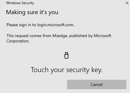 Touch your security key window
