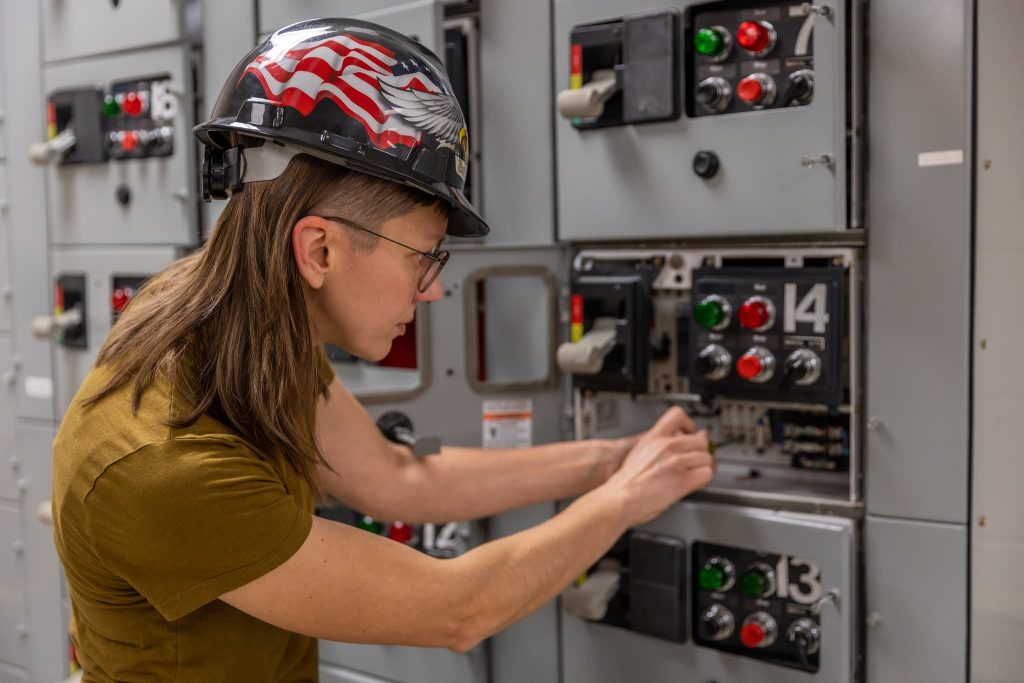 Electrical apprentice in classroom