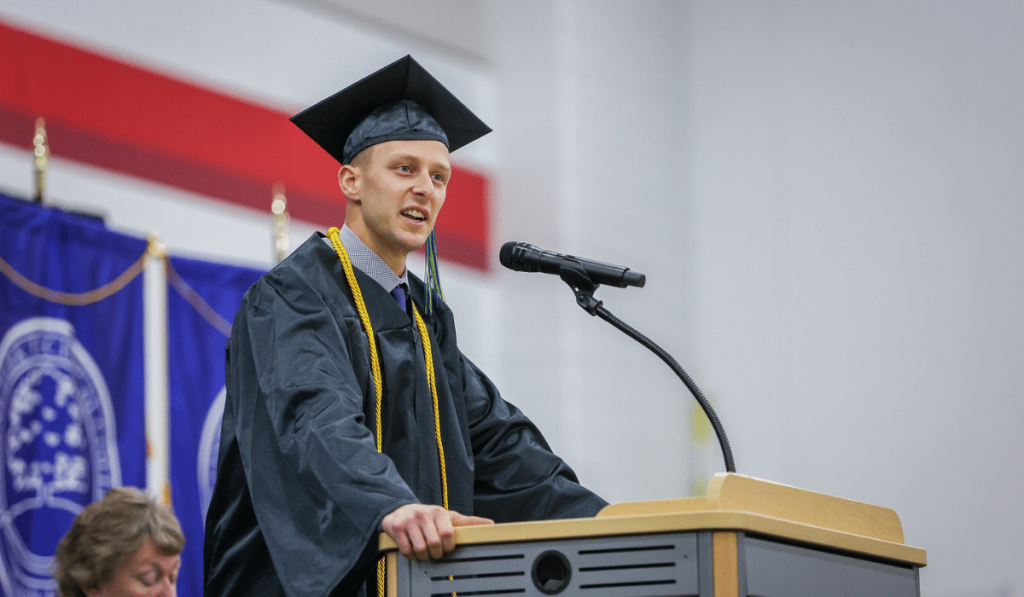 Keegan Schwab at podium