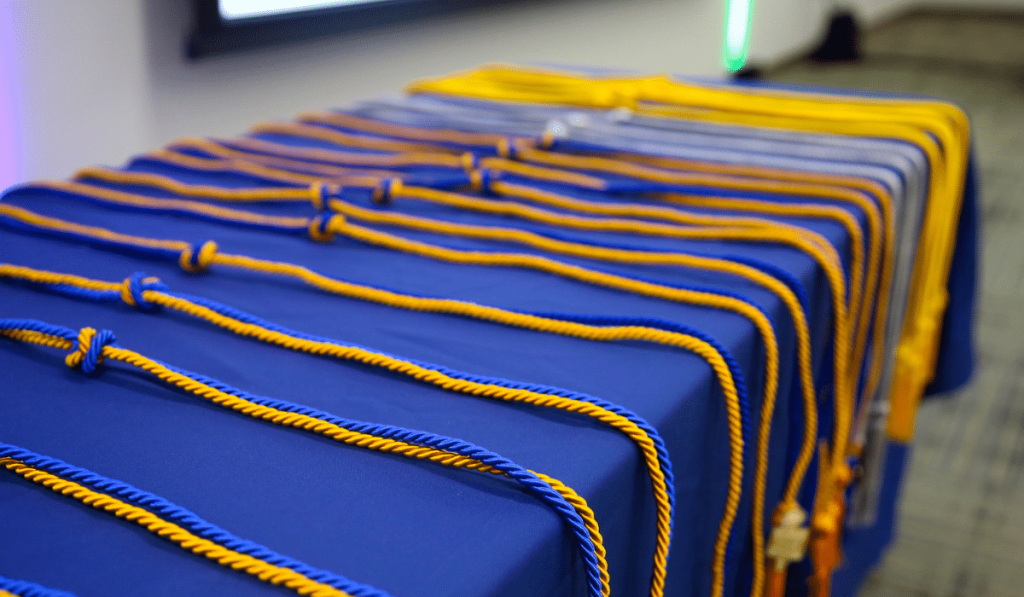Honor cords on table
