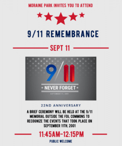 Flyer for 9/11 Remembrance ceremony