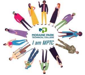A diverse group of people form a circle around the MPTC logo and words "I Am MPTC"