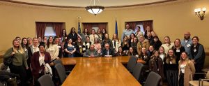 MPTC nursing students posing with legislative leaders at the capital