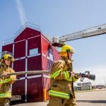 Moraine Park's Fire Protection Technician students practicing at the Horicon location.