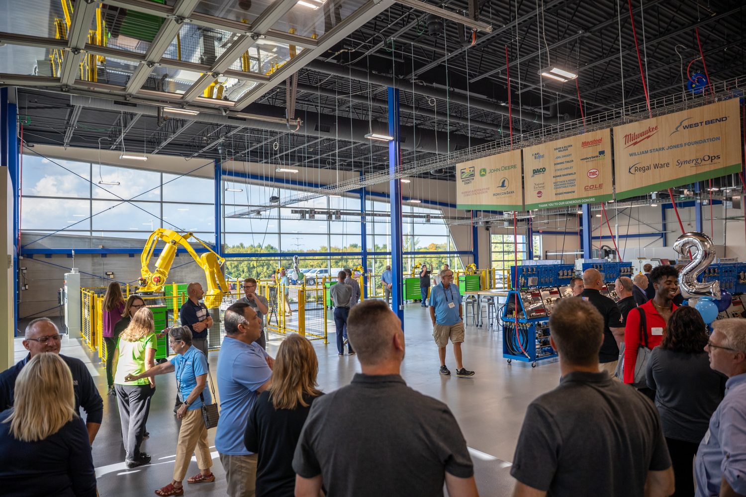 Advanced Manufacturing Center with people in it for an open house