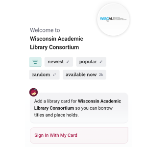 Screenshot of the Libby App screen showing the "sign in with my card" button.