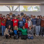 A group of high school students posing for a photo after participating in Moraine Park's Career Experiences event.