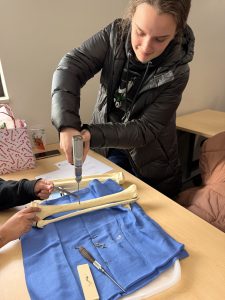 Moraine Park Surgical Technology students learning about orthopedics.