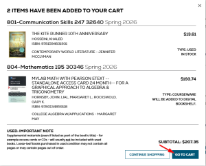 Screenshot in Shop for Schedule with a red arrow pointing to the Proceed to Checkout button.