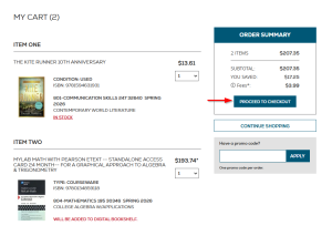 Screenshot in Shop for Schedule with a red arrow pointing at the Shipping Address button, along with a red box around the address required fields, and another red arrow pointing at the Ship to Campus checkbox option.