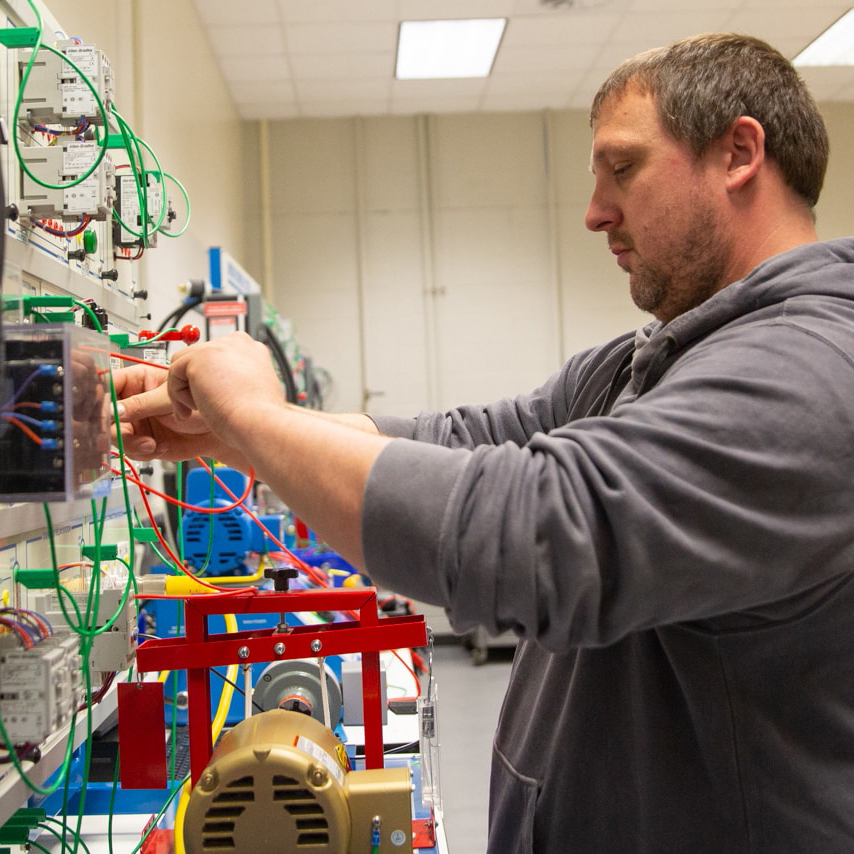 Student working in a classroom settings