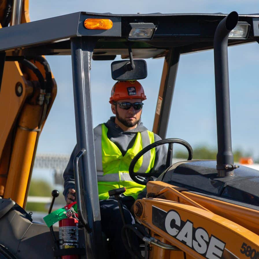 Student working in the construction field