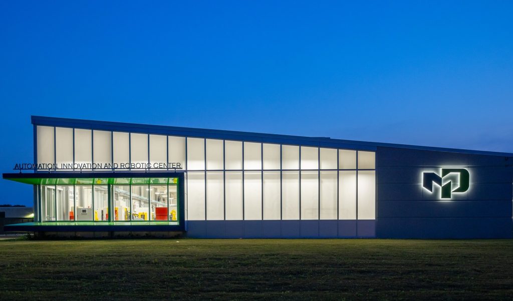 Exterior of Moraine Park's AIR center at night