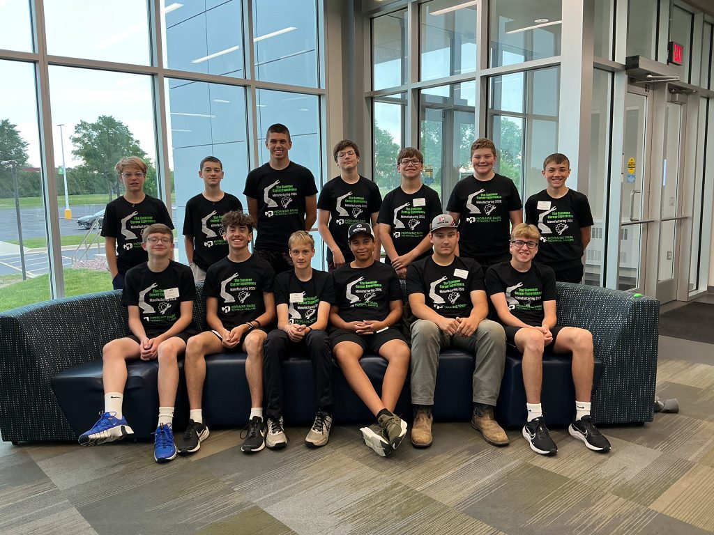 Group photo of students at the Summer Manufacturing Career Experience event.
