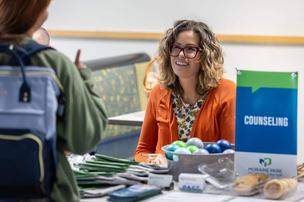 Counseling table at Welcome Back Week