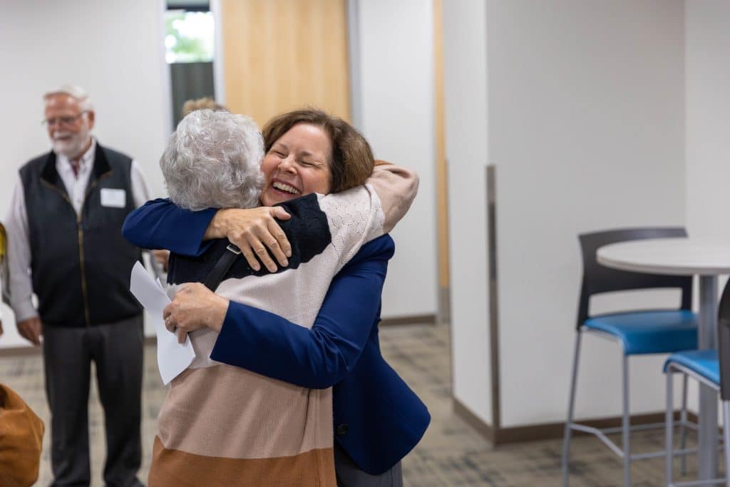 Retirees gather at the Fond du Lac campus.